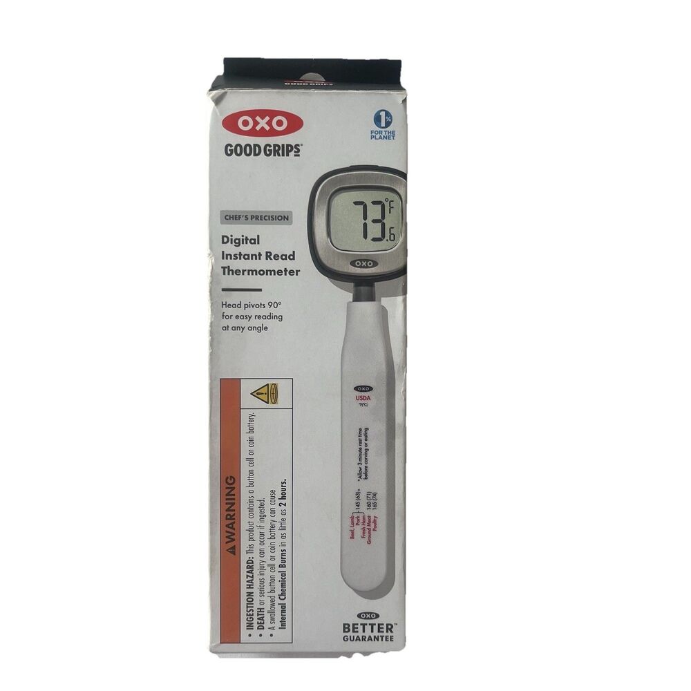 OXO Good Grips Digital Thermometer Instant Read Pivot Head Chef Cook White NEW